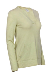 Current Boutique-TSE Cashmere - Light Lime Green Notch Neck Cashmere Sweater Sz S