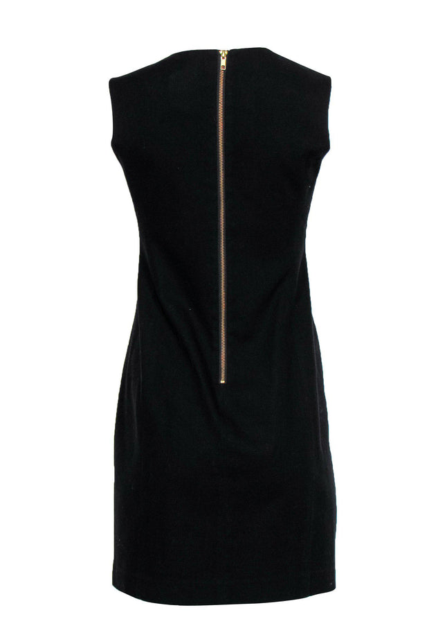 Current Boutique-Tabitha - Black Sheath Dress w/ Turquoise & Gold Embroidery Sz 2