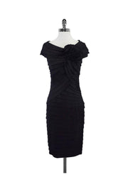 Current Boutique-Tadashi Collection - Black Tiered Cap Sleeve Dress Sz 6