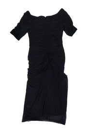 Current Boutique-Tadashi Shoji - Black Pleated Dress Sz S