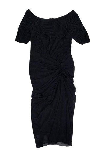 Current Boutique-Tadashi Shoji - Black Pleated Dress Sz S