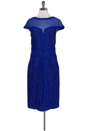 Current Boutique-Tadashi Shoji - Royal Blue Lace Dress Sz 8