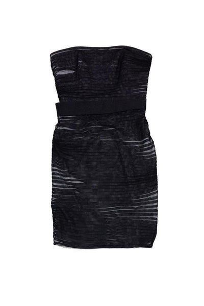 Current Boutique-Tadashi Shoji - Strapless Black Layered Tulle Dress Sz 6