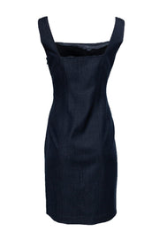 Current Boutique-Tahari - Dark Blue Sheath Dress w/ Square Neckline Sz 10