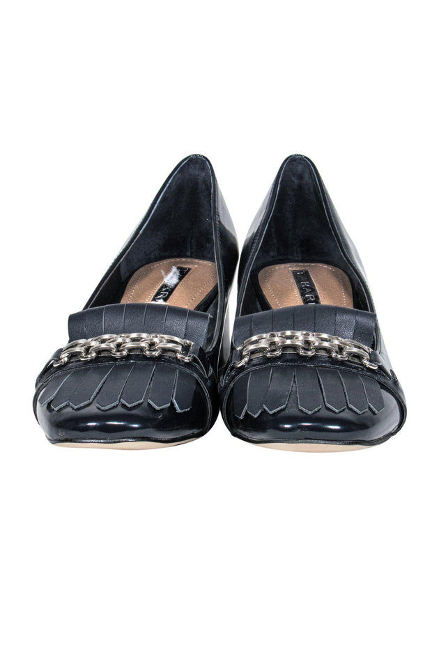 Current Boutique-Tahari - Navy Patent Leather Loafer-Style Heels Sz 7.5