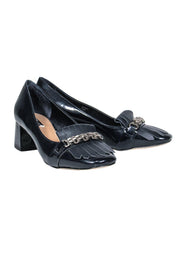 Current Boutique-Tahari - Navy Patent Leather Loafer-Style Heels Sz 7.5