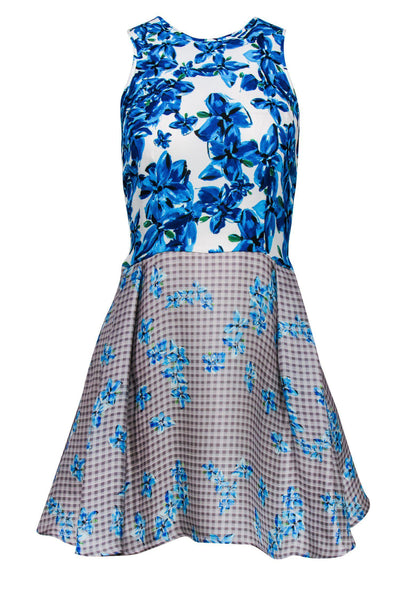 Current Boutique-Tanya Taylor - Gingham Floral Print Dress Sz 2