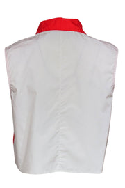 Current Boutique-Tanya Taylor - Orange & White Cotton Cropped Blouse Sz 4