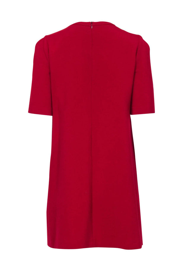 Current Boutique-Tara Jarmon - Red Mid-Mod Shift Dress w/ Patch Pockets Sz M