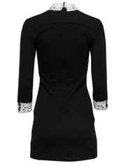 Current Boutique-Ted Baker - Black Dress w/ Lace Peter Pan Collar & Cuffs Sz 2