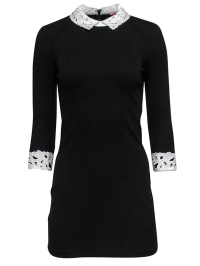 Current Boutique-Ted Baker - Black Dress w/ Lace Peter Pan Collar & Cuffs Sz 2
