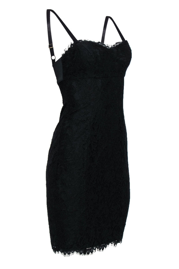Current Boutique-Ted Baker - Black Lace Satin Empire Waist Cocktail Dress Sz 4
