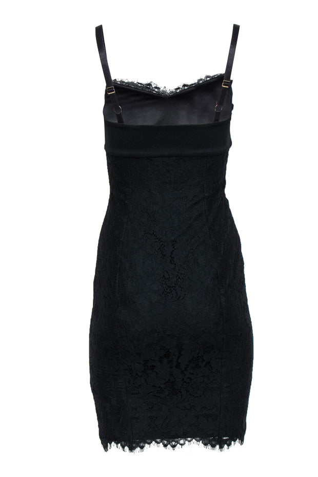 Current Boutique-Ted Baker - Black Lace Satin Empire Waist Cocktail Dress Sz 4