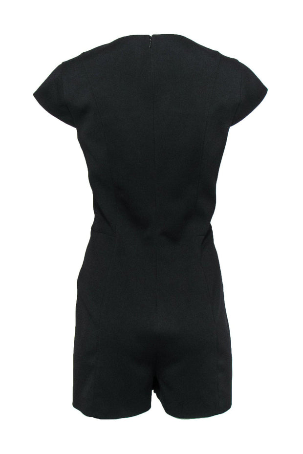 Current Boutique-Ted Baker - Black Textured Romper w/ Jeweled Collar Sz 12
