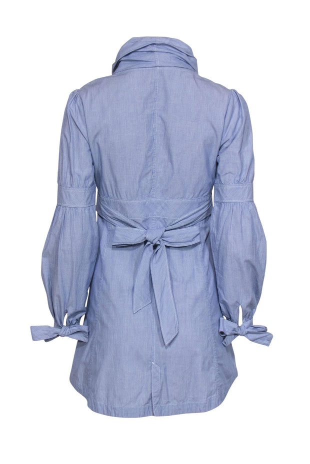 Current Boutique-Ted Baker - Blue & White Striped Long Sleeve Cotton Dress w/ Bows Sz 2