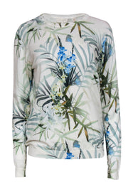 Current Boutique-Ted Baker - Cream, Green & Blue Floral & Butterfly Print Sweater Sz 12