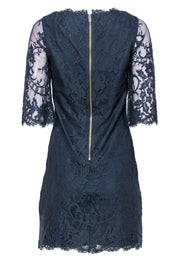 Current Boutique-Ted Baker - Dusty Blue Lace Shift Dress Sz 4