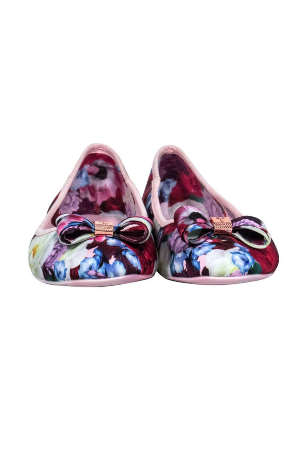 Current Boutique-Ted Baker - Floral Printed Bow Flats Sz 9.5