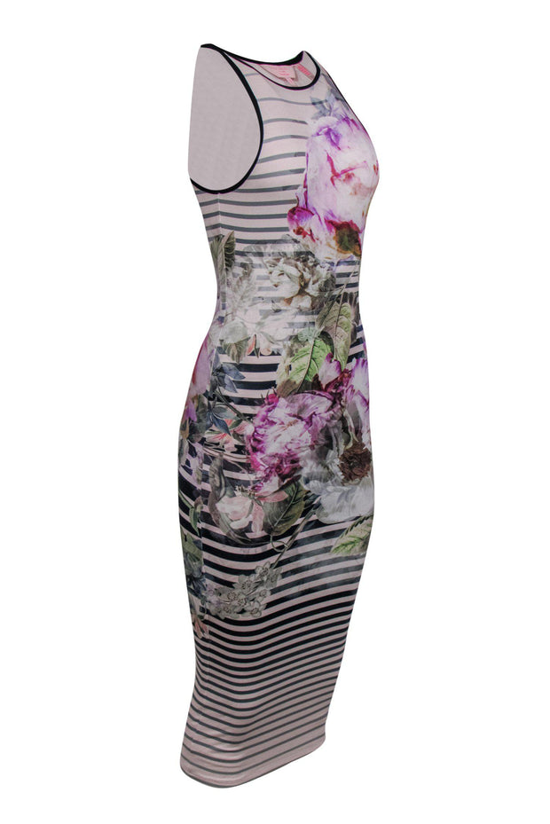 Current Boutique-Ted Baker - Floral & Striped Print Maxi Tank Dress Sz 4