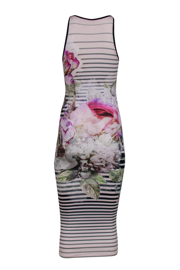 Current Boutique-Ted Baker - Floral & Striped Print Maxi Tank Dress Sz 4