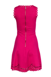 Current Boutique-Ted Baker - Fuchsia Sleeveless Lace Embroidery A-Line Midi Dress Sz 4