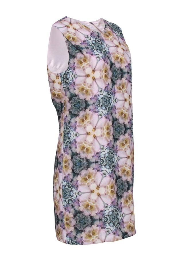Current Boutique-Ted Baker - Lavender Floral Kaleidoscope Print Sleeveless Sheath Dress Sz 4