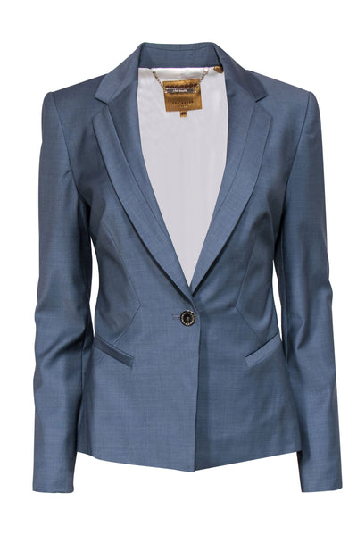 Current Boutique-Ted Baker - Light Gray Single Button Wool Blend Blazer Sz 8