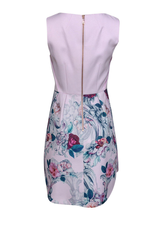 Current Boutique-Ted Baker - Light Pink Fit & Flare Dress w/ Floral Print Sz M