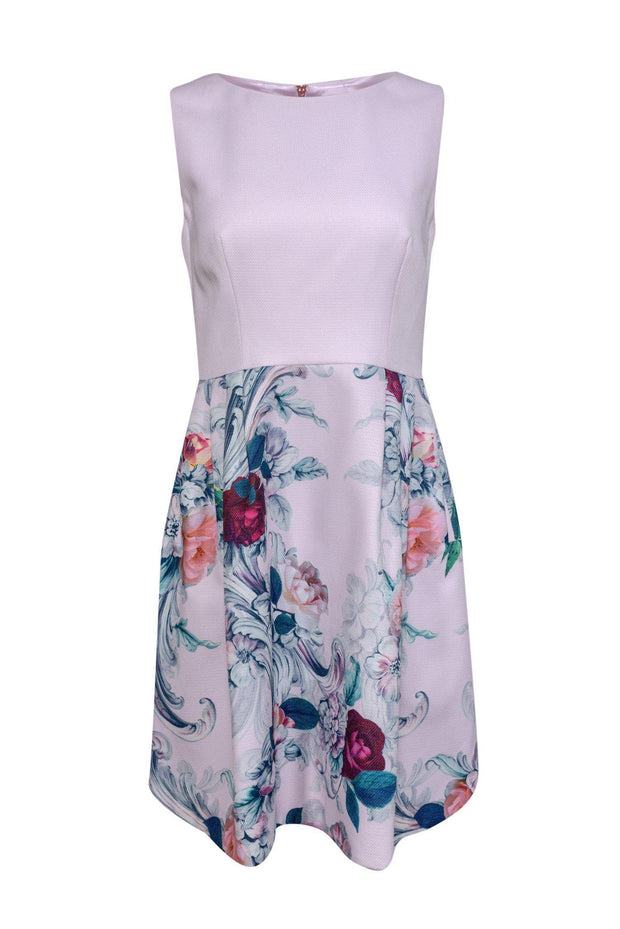 Current Boutique-Ted Baker - Light Pink Fit & Flare Dress w/ Floral Print Sz M