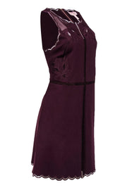 Current Boutique-Ted Baker - Maroon Embroidered Dress w/ Eyelet Trim Sz 4