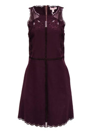 Current Boutique-Ted Baker - Maroon Embroidered Dress w/ Eyelet Trim Sz 4