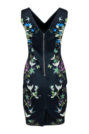 Current Boutique-Ted Baker - Navy Blue Fitted Floral Print Dress Sz 6