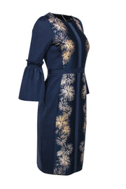 Current Boutique-Ted Baker - Navy Blue Formal Dress w/ Gold Fireworks Design Sz 2