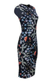 Current Boutique-Ted Baker - Navy Floral Printed Sheath Dress Sz 4