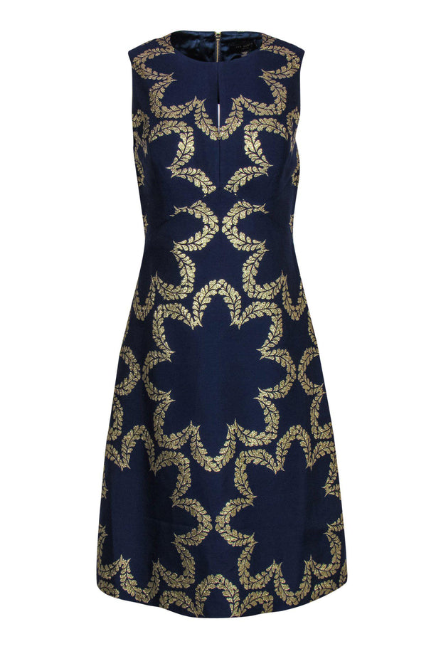 Ted baker blue on sale and gold dress