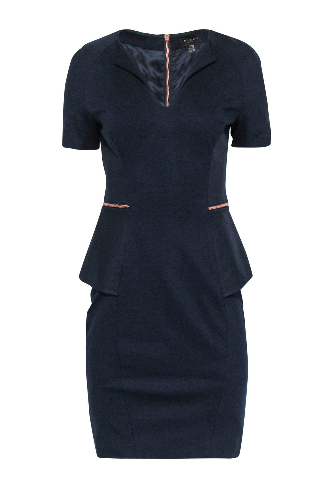 Cheapest Ted Baker Off the Shoulder Peplum Navy Blue Dress