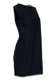 Current Boutique-Ted Baker - Navy Sleeveless Layered Rhinestone Trim Sheath Dress Sz 2