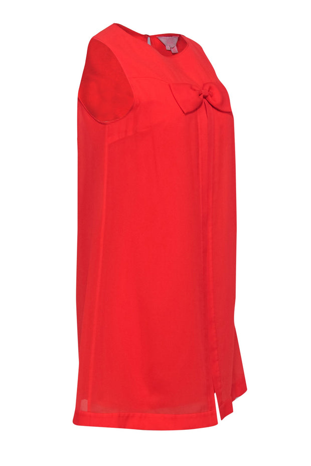 Current Boutique-Ted Baker - Orange Sleeveless Mini Dress w/ Bow and Slit Sz 8