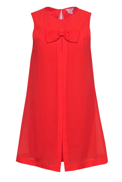 Current Boutique-Ted Baker - Orange Sleeveless Mini Dress w/ Bow and Slit Sz 8