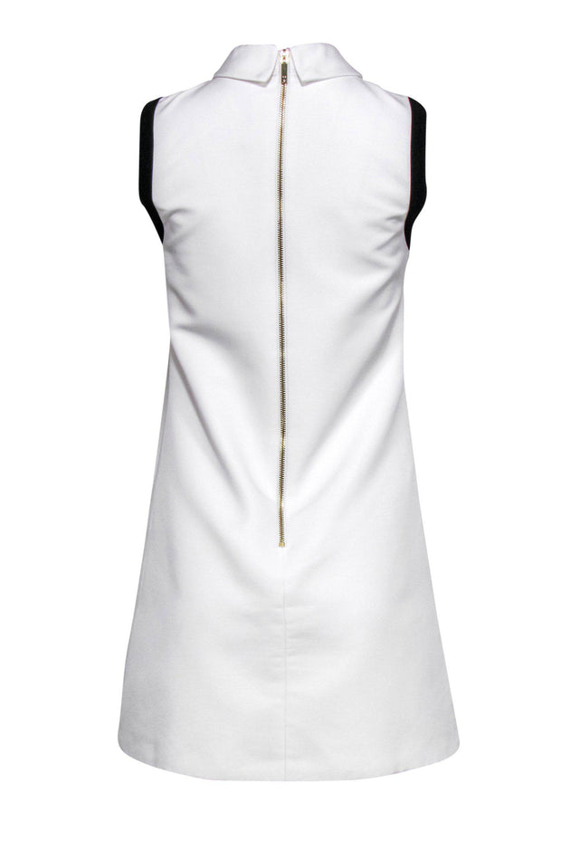 Current Boutique-Ted Baker - White Floral Embroidered Sleeveless Shift Dress w/ Black Trim Sz 2