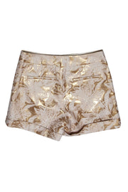 Current Boutique-Ted Baker - White & Gold Floral Brocade Shorts Sz 6