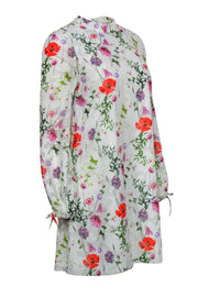 Current Boutique-Ted Baker - White & Multicolored Floral Print Textured Shift Dress Sz 4