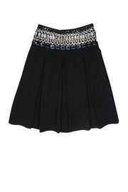 Current Boutique-Temperley London - Black Pleated A-Line Skirt w/ Jewels Sz S