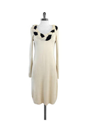 Current Boutique-Temperley London - Cream & Black Braided Neckline Sweater Dress Sz M