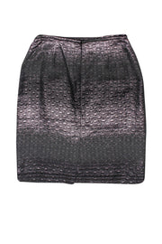 Current Boutique-Teri Jon - Metallic Black Brocade Skirt Sz 6