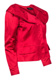 Current Boutique-Teri Jon - Red Silk Blazer w/ Peter Pan Collar Sz 6