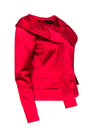 Current Boutique-Teri Jon - Red Silk Blazer w/ Peter Pan Collar Sz 6
