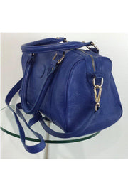 Current Boutique-Terzetto - Blue Pebbled Leather Satchel