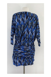Current Boutique-Thakoon Addition - Blue & Black Print Faux Wrap Dress Sz 4