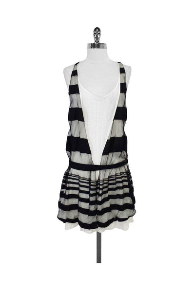 Current Boutique-Thakoon - Black & White Cotton Blend Sleeveless Dress Sz 10